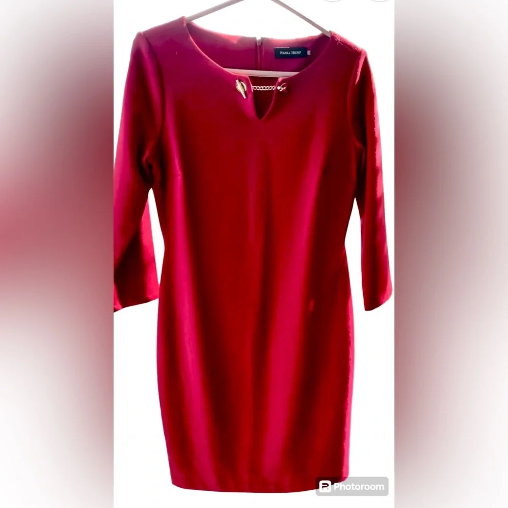 Ivanka Trump New Figure flattering Work Dress Crimson Red Sz 10